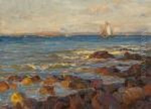 Seilas Ved Kysten by Thorolf Holmboe