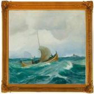 A Fishing Vessel Onopen Sea by Thorolf Holmboe