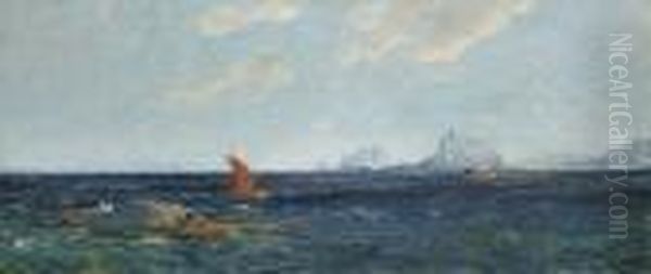 Boat Fromnothern-norway In Coastal Landscape 1896 - view 1