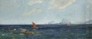 Boat Fromnothern-norway In Coastal Landscape 1896 by Thorolf Holmboe