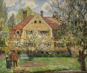 House And Garden Withpeople 1915