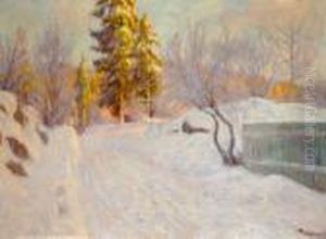 Vinterlandskap 1918 by Thorolf Holmboe