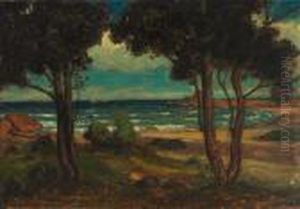 Langs Kysten Olje Pa Plate by Thorolf Holmboe