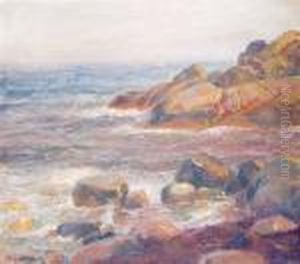 Kystlandskap Med Seilbater by Thorolf Holmboe