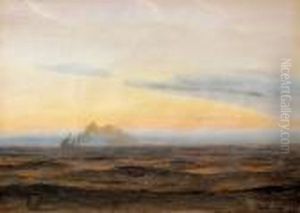 Dampskip, Sommerkveld 1894 1894 by Thorolf Holmboe