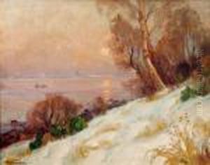 Kystlandskap Med Robat, Vinter by Thorolf Holmboe