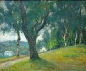 Parklandskap Med Hus 1919 1919