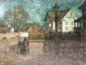 Gateparti Med To Figurer I Maneskinn 1905 1905 by Thorolf Holmboe