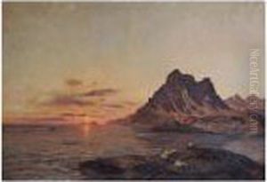 Midnattsol Pa Nordkap (midnight Sun At The North Cape)