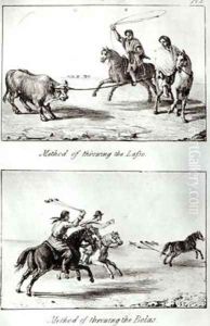 Methods of Throwing the Lasso and the Bolas from Travels in Chile and La Plata by John Miers 1826 by Miers, John