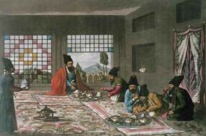 A Persian Breakfast from A Second Journey through Persia 1810-16 by Morier, James Justinian