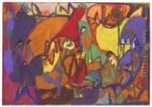 Landschaft Mit Figuren by Adolf Hoelzel