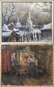 Dorf Im Winter by Adolf Hoelzel