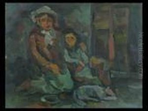 Bettlerin Mit Kind by Adolf Hoelzel