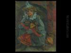 Clown Mit Puppe by Adolf Hoelzel