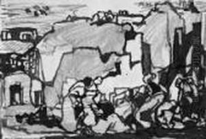 Figurliche Szenen In Landschaften. by Adolf Hoelzel