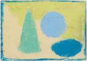 Kreis, Oval Und Dreieck Auf 
Weiss Und Grun (circle, Oval And Triangle On White And Green)