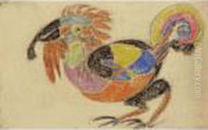 Gockel (cockerel) by Adolf Hoelzel