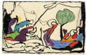Biblische Szene (see Genezareth) (biblical Scene: The Sea Of Galilee) by Adolf Hoelzel