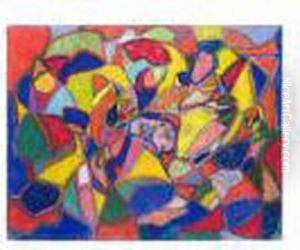 Komposition - Grune, Blaue Und Gelbe Flecke (composition: Green, Blue And Yellow Spots) by Adolf Hoelzel