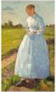Dachauer Madchen Im Einsegnungskleid (girl From Dachau In A Confirmation Dress) by Adolf Hoelzel