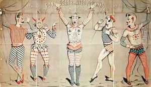 Five Celebrated Clowns Attached to Sands Nathan and Cos Circus 1856 by Joseph Morse