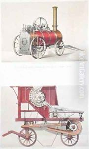 Clayton and Shuttleworths Portable Steam Engine and Garratts Improved Threshing Machine