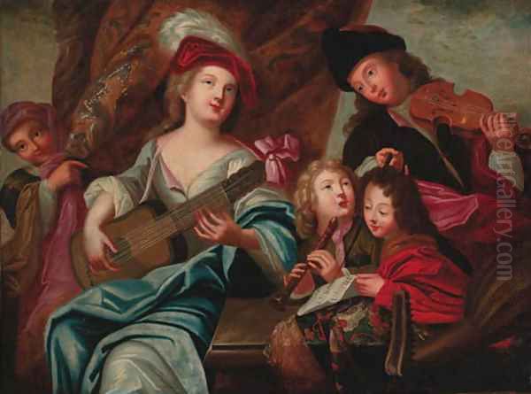Children making music - view 1