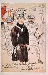 John Huss 1369-1415 with two soldiers on the way to his execution