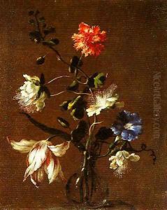Three Caper Flowers a Carnation a Bindweed and a Tulip by dei Fiori (Nuzzi) Mario