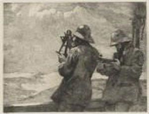 The Life-line, Eight Bells, Mending The Tears And Perils Of The Sea by Winslow Homer