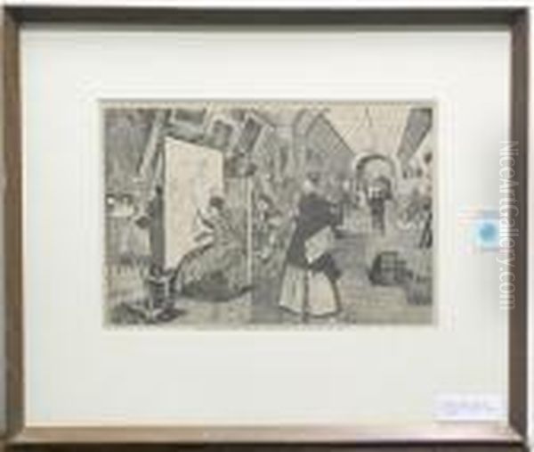 ''art Students & Copyists In The Louvre Galleries, Paris'' - view 1