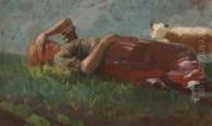 Shepherd Girl Resting by Winslow Homer