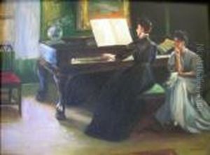 Parlor Piano by Winslow Homer