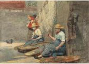 Fishergirls Coiling Tackle by Winslow Homer