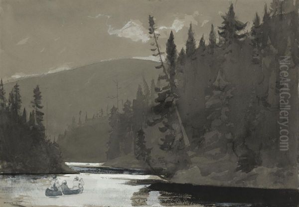 Three Men In A Canoe - view 1