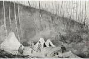 Dance Of The Woodsmen (camp In Canada) by Winslow Homer