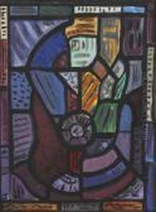 Cubist Composition For Stained Glasswindow by Evie Sydney Hone