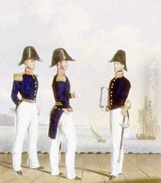 Pursers and Captains Clerk plate 7 from Costume of the Royal Navy and Marines - view 1