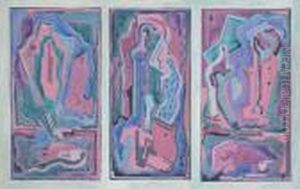 Cubist Triptych by Evie Sydney Hone