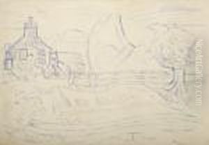 Sketch - House By A River by Evie Sydney Hone
