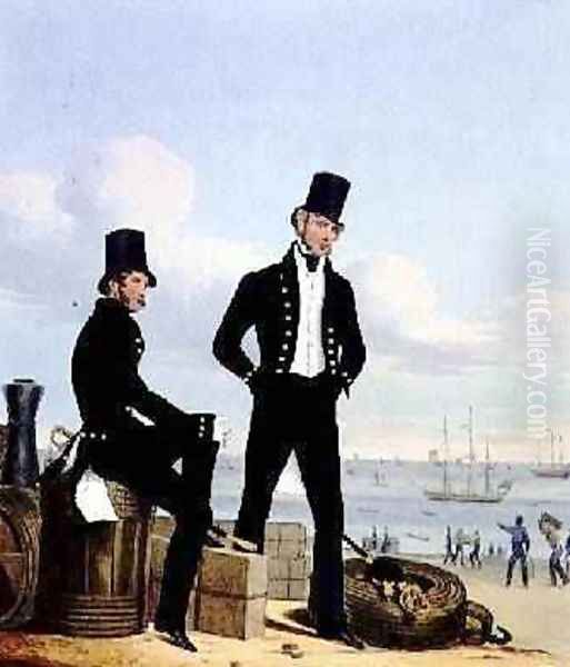 Gunners Boatswains and Carpenters plate 11 from Costume of the Royal Navy and Marines - view 1