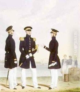 Captain Flag Officer and Commander Undress plate 9 from Costume of the Royal Navy and Marines by L. and Eschauzier, St. Mansion