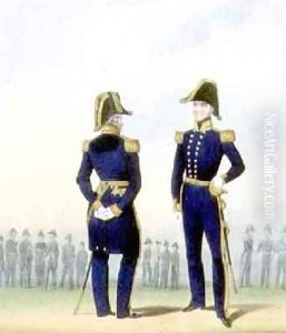 Flag Officers plate 4 from Costume of the Royal Navy and Marines by L. and Eschauzier, St. Mansion