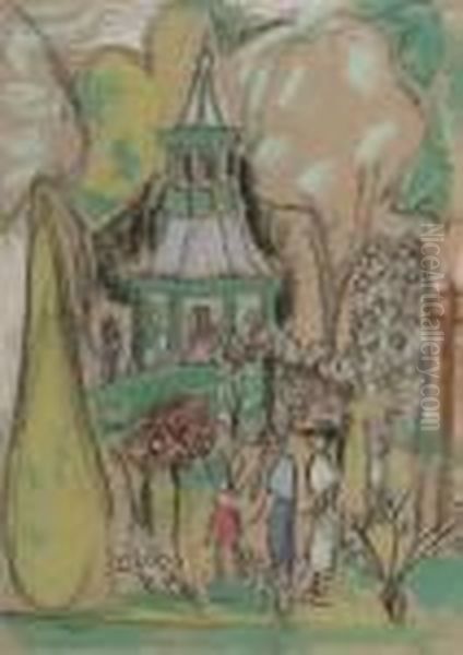 Figures In A Garden - view 1