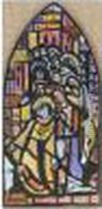 Design For A Stained Glass Window, Eton College by Evie Sydney Hone