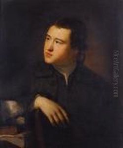 Portrait Of A Gentleman, Said To
 Be Sirrichard Atkins, Half-length, In A Brown Coat, Seated At Hisdesk