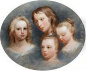 Head Studies Of The Four Children Of Thomas Marlay by Nathaniel Hone