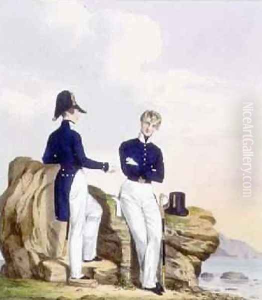 Midshipmen plate 3 from Costume of the Royal Navy and Marines - view 1