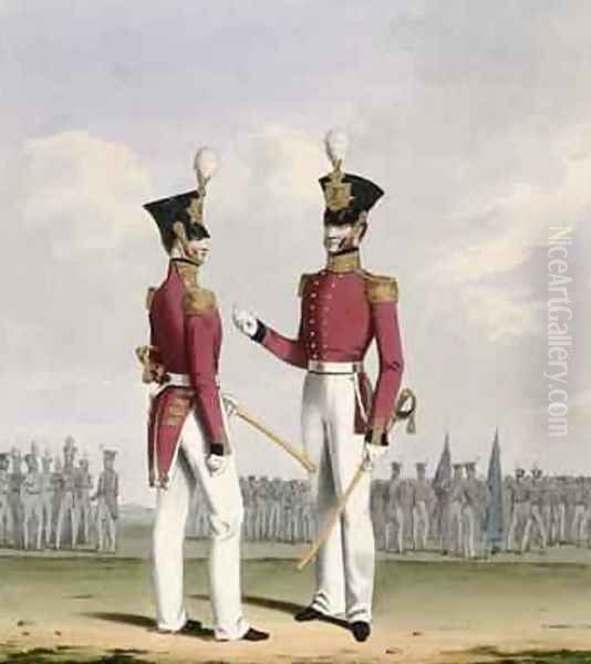Field Officers of the Royal Marines plate 2 from Costume of the Royal Navy and Marines - view 1
